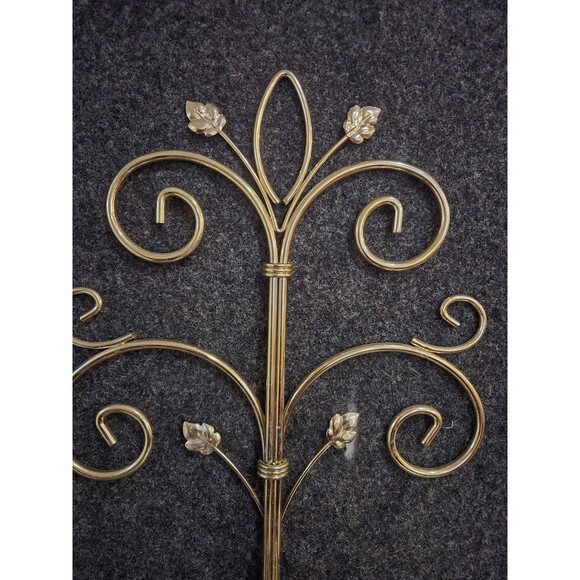 Set Of 2 HOME INTERIOR GOLD BRASS METAL SCONCE PILLAR CANDLE HOLDER TRIO XLARGE - Picture 2 of 8